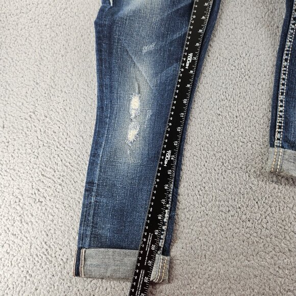 Silver Jeans Aiko Capri Womens 24 Distressed Denim Defined Curve New With Tags - Picture 11 of 16